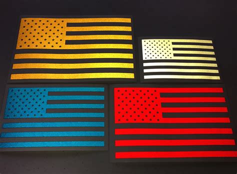 reflective us flag decals|More.